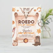 Dit is niet mijn eerste Rodeo Cowboy 2e verjaardag Kaart (Staand voorkant)