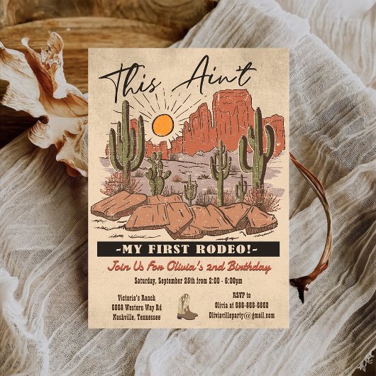 Dit is niet mijn eerste Rodeo Cowboy verjaardagsfe Kaart