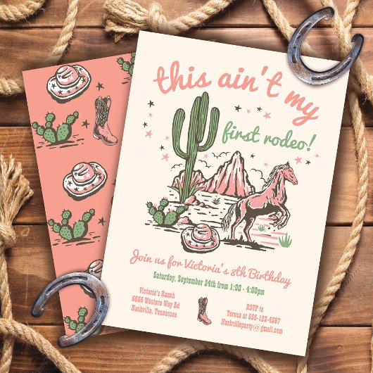 Dit is niet mijn eerste Rodeo Cowgirl Birthday Kaart