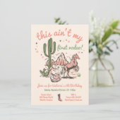 Dit is niet mijn eerste Rodeo Cowgirl Birthday Kaart (Staand voorkant)