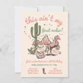 Dit is niet mijn eerste Rodeo Cowgirl Birthday Kaart (Voorkant)