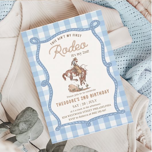 Dit is niet mijn eerste rodeo gingham kaart