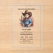 "Dit is niet mijn eerste rodeo" Rustieke Westerne  Acryl Uitnodigingen (Voorkant)