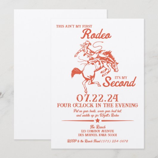 Dit is niet mijn eerste rodeo uitnodiging (Voorkant / Achterkant)