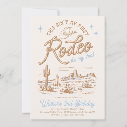 Dit is niet mijn eerste rodeo-uitnodiging kaart (Voorkant)