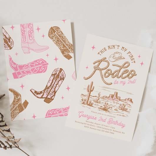 Dit is niet mijn eerste rodeo-uitnodiging kaart