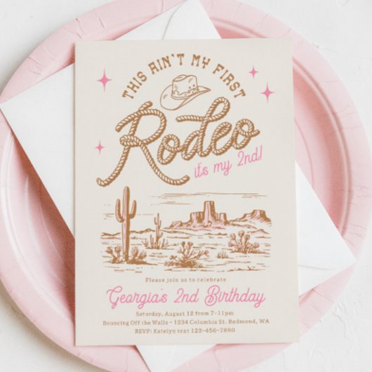 Dit is niet mijn eerste rodeo-uitnodiging kaart