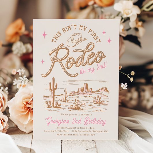Dit is niet mijn eerste rodeo-uitnodiging kaart