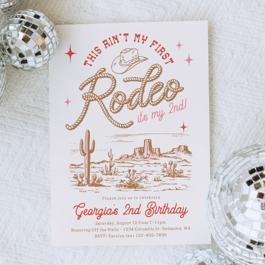 Dit is niet mijn eerste rodeo-uitnodiging kaart