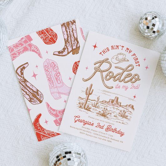 Dit is niet mijn eerste rodeo-uitnodiging kaart