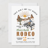 Dit is niet mijn eerste Rodeo-verjaardagsuitnodigi Kaart (Voorkant)