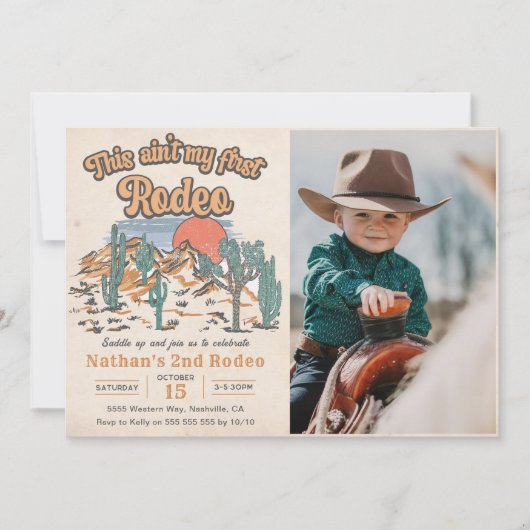 Dit is niet mijn eerste Rodeo Westerne 2e verjaard Kaart (Voorkant)