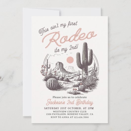 Dit is niet mijn eerste Rodeo Westerne 2e verjaard Kaart (Voorkant)