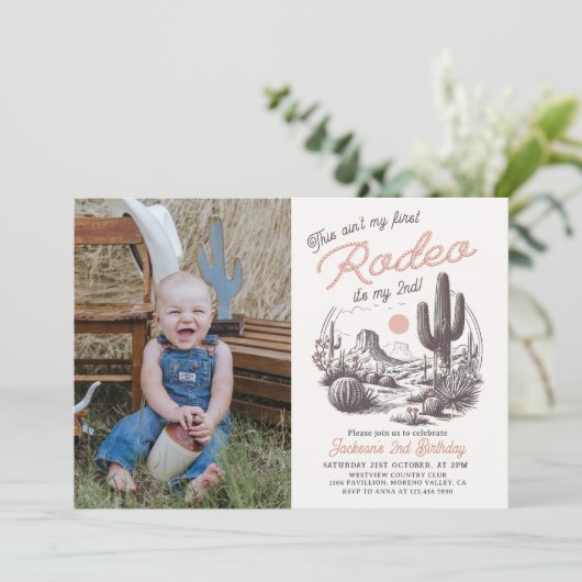 Dit is niet mijn eerste Rodeo Westerne 2e verjaard Kaart (Staand voorkant)