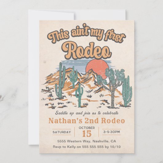 Dit is niet mijn eerste Rodeo Westerne 2e verjaard Kaart (Voorkant)
