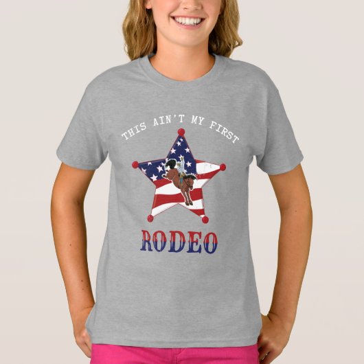 Dit is niet mijn eerste RODEO/White Letter T-Shirt (Voorkant)