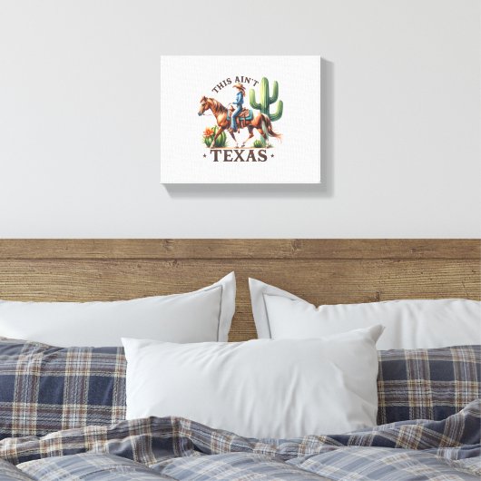 Dit is niet Texas Cowgirl Horse Canvas Afdruk (Insitu (Slaapkamer))