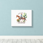 Dit is niet Texas Cowgirl Horse Canvas Afdruk (Insitu (Houten vloer))
