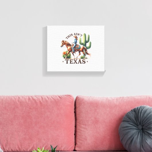 Dit is niet Texas Cowgirl Horse Canvas Afdruk (Insitu (Woonkamer))