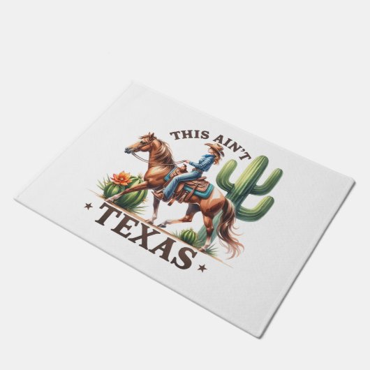 Dit is niet Texas Cowgirl Horse Deurmat (Schuin)