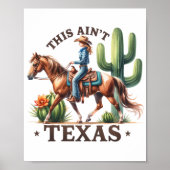 Dit is niet Texas Cowgirl Horse Poster (Voorkant)