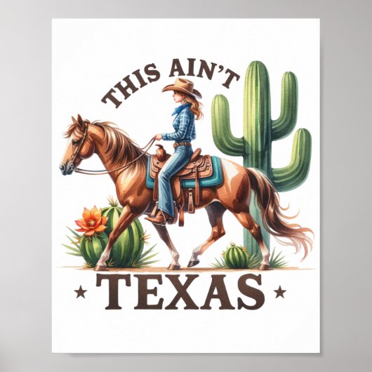 Dit is niet Texas Cowgirl Horse Poster (Voorkant)