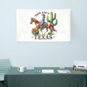 Dit is niet Texas Cowgirl Horse Spandoek (Beurs)