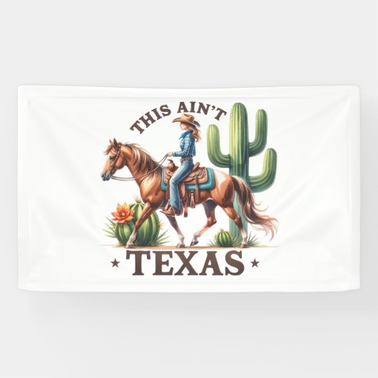 Dit is niet Texas Cowgirl Horse Spandoek (Horizontaal)