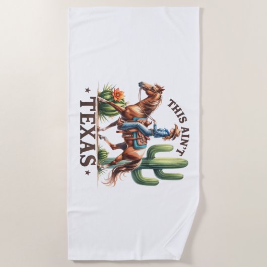 Dit is niet Texas Cowgirl Horse Strandlaken (Voorkant)