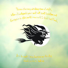 Dit is nu de heksentijd van de nacht Shakespearean Raamsticker