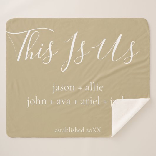 Dit is ons | Gepersonaliseerde familienamen Sherpa Deken (Voorkant (horizontaal))