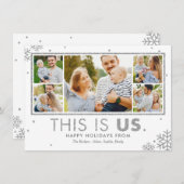 Dit Is Ons Kerst Foto Kaart Nep Zilver (Voorkant / Achterkant)