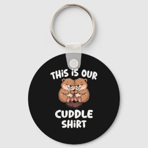 Dit Is Ons Knuffelshirt Schattig Bever Koppel Sleutelhanger