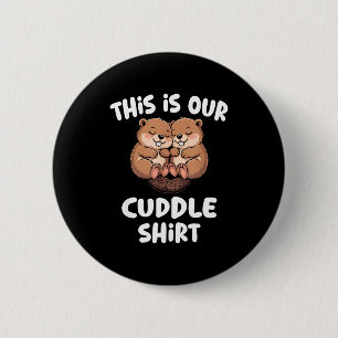 Dit Is Ons Knuffelshirt Schattige Bever Koppel Ronde Button 5,7 Cm