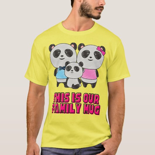 Dit is onze familie, Panda Family Huddle, Schattig T-shirt (Voorkant)