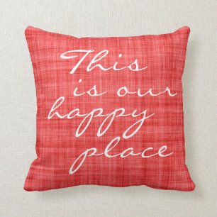 Dit is onze gelukkige plaats Citaat Rode Sierkusse Kussen