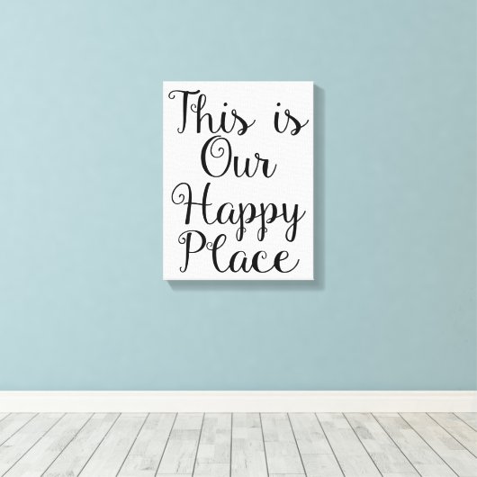 Dit is onze gelukkige plek canvas afdruk (Insitu (Houten vloer))