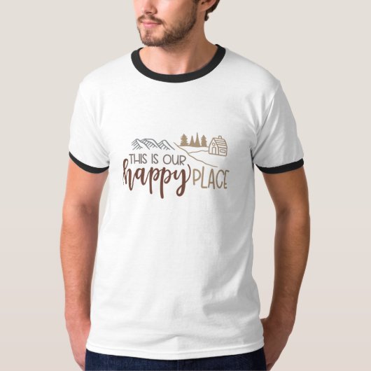 Dit is onze Happy Place T-shirt (Voorkant)