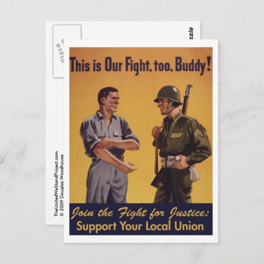 Dit is ook onze strijd! Pro-UnieBriefkaart Briefkaart (Voorkant / Achterkant)