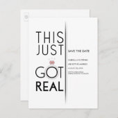 Dit is pas echt geworden | Grappig om de datum op  Aankondigingskaart (Voorkant / Achterkant)