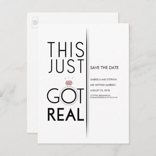 Dit is pas echt geworden | Grappig om de datum op  Aankondigingskaart (Voorkant / Achterkant)