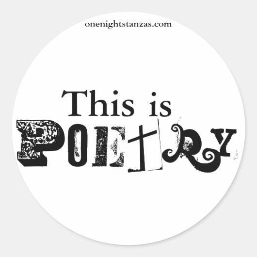 Dit is Poetry. Ronde Sticker (Voorkant)