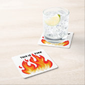 "Dit is prima" (zwart + vuur en vlammen) Kartonnen Onderzetters (Insitu)