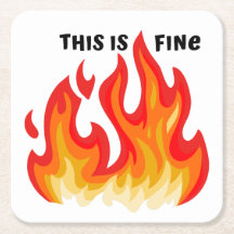 "Dit is prima" (zwart + vuur en vlammen)