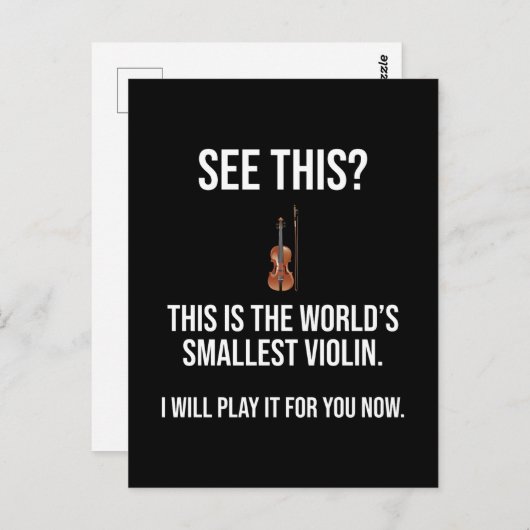 Dit is 's werelds kleinste Violin Sarcastic Briefkaart (Voorkant / Achterkant)