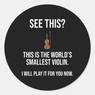 Dit is 's werelds kleinste Violin Sarcastic Ronde Sticker