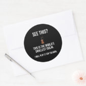 Dit is 's werelds kleinste Violin Sarcastic Ronde Sticker (Envelop)