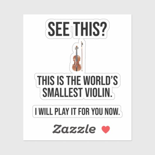 Dit is 's werelds kleinste Violin Sarcastic Sticker (Vel)