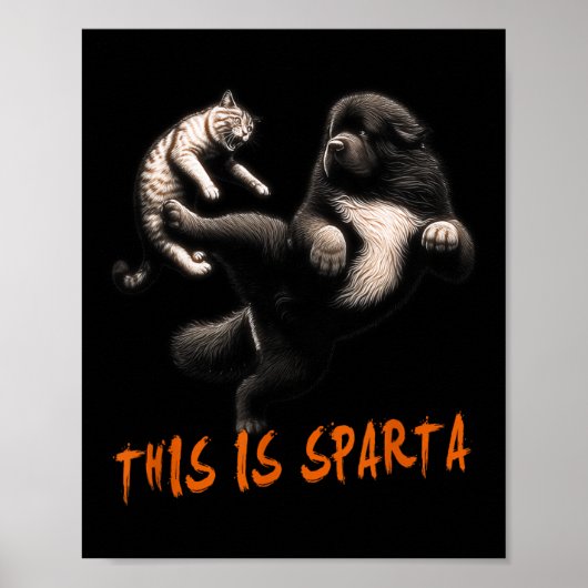 Dit is Sparta - Hond vs Kat Poster (Voorkant)