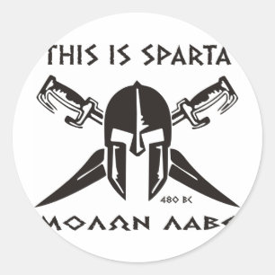Dit is Sparta - Molon Lave - Black Ronde Sticker
